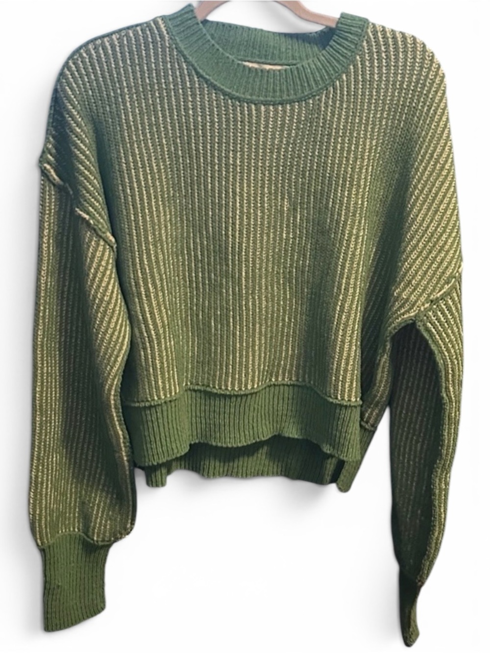 Lg New InVibrant Green Knit Crew Neck Sweater
